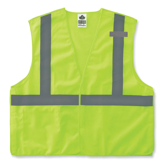 GloWear 8215BA-S Single Size Class 2 Economy Breakaway Mesh Vest, Polyester, 3X-Large, Lime