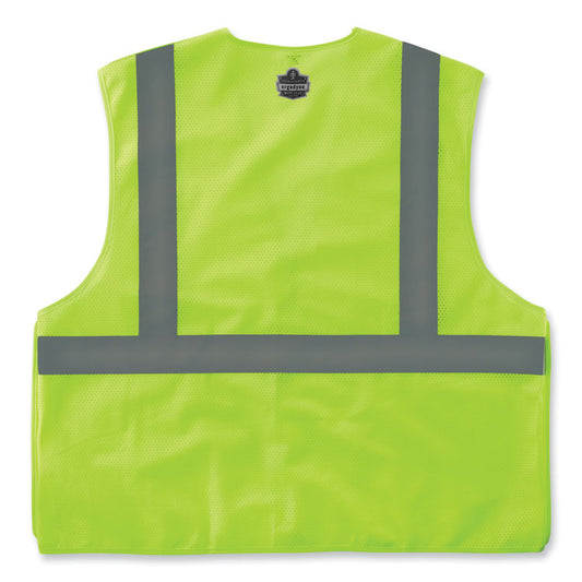 GloWear 8215BA-S Single Size Class 2 Economy Breakaway Mesh Vest, Polyester, 2X-Large, Lime