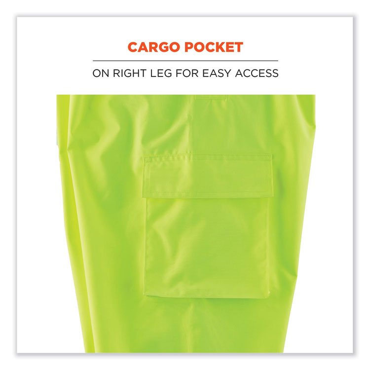 GloWear 8918BK Class E Hi-Vis Rain Bibs Black Bottom, Large, Lime