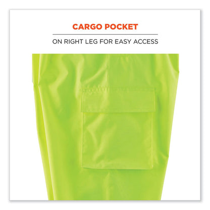 GloWear 8918BK Class E Hi-Vis Rain Bibs Black Bottom, X-Large, Lime