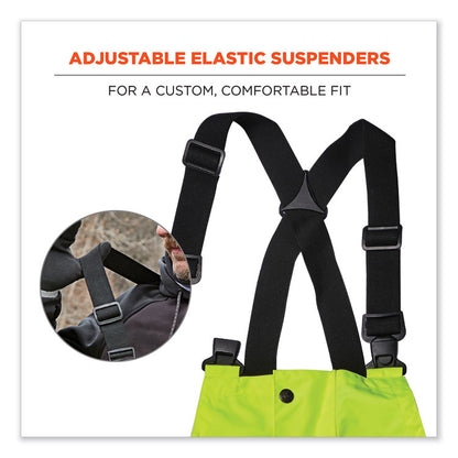 GloWear 8918BK Class E Hi-Vis Rain Bibs Black Bottom, 2X-Large, Lime