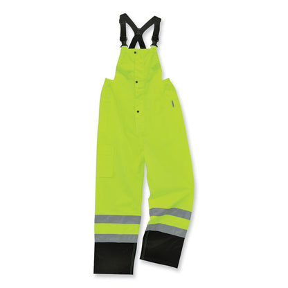 GloWear 8918BK Class E Hi-Vis Rain Bibs Black Bottom, 2X-Large, Lime