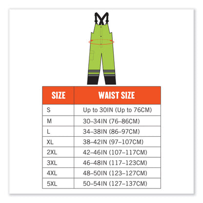 GloWear 8918BK Class E Hi-Vis Rain Bibs Black Bottom, 3X-Large, Lime