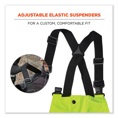 GloWear 8918BK Class E Hi-Vis Rain Bibs Black Bottom, 5X-Large, Lime