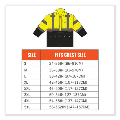 GloWear 8365BK Class 3 Hi-Vis Rain Jacket Black Bottom, Small, Lime