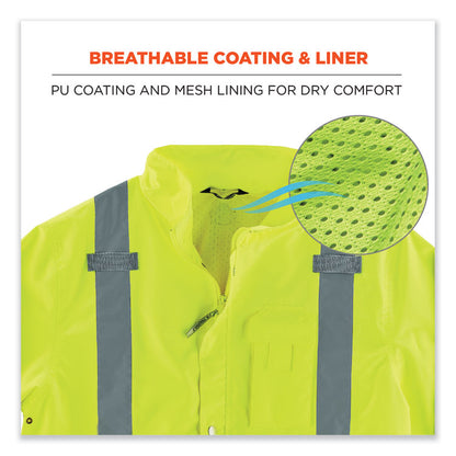 GloWear 8365BK Class 3 Hi-Vis Rain Jacket Black Bottom, X-Large, Lime