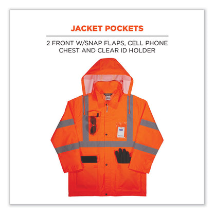 GloWear 8376K Lightweight HV Rain Suit, Medium, Orange
