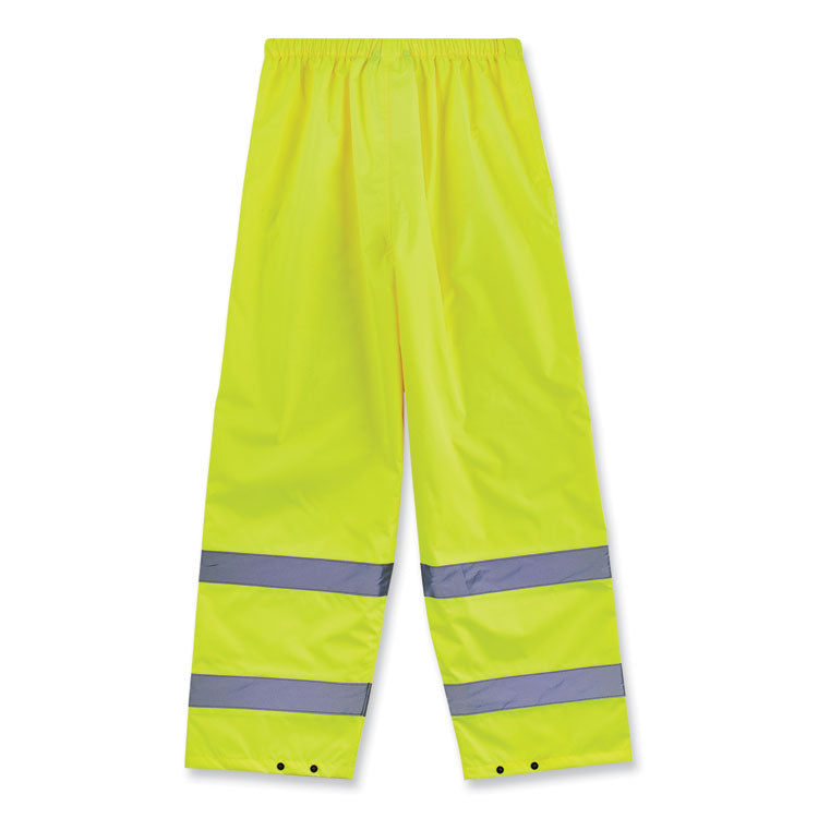 GloWear 8916 Class E Lightweight Hi-Vis Rain Pants, Large, Lime