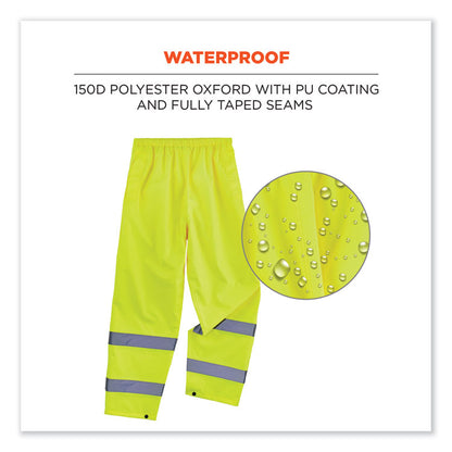 GloWear 8916 Class E Lightweight Hi-Vis Rain Pants, 2X-Large, Lime