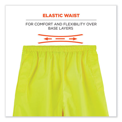 GloWear 8916 Class E Lightweight Hi-Vis Rain Pants, 2X-Large, Lime