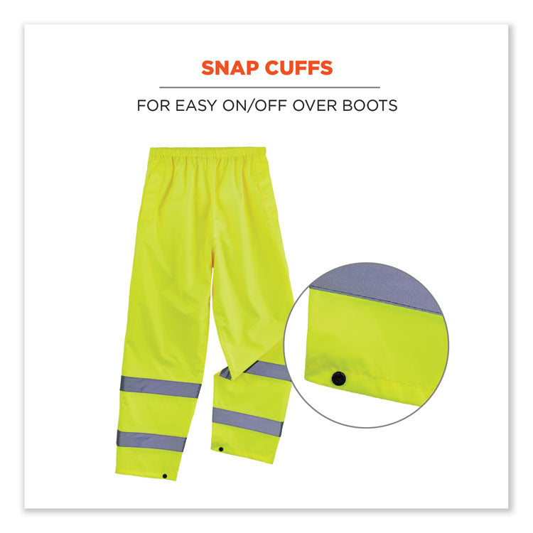 GloWear 8916 Class E Lightweight Hi-Vis Rain Pants, 3X-Large, Lime