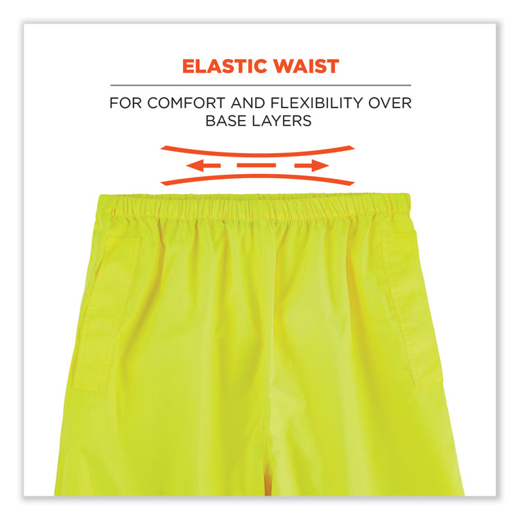 GloWear 8916 Class E Lightweight Hi-Vis Rain Pants, 4X-Large, Lime