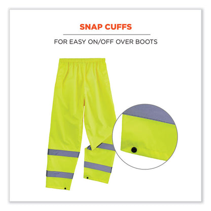 GloWear 8916 Class E Lightweight Hi-Vis Rain Pants, 4X-Large, Lime