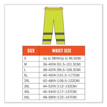 GloWear 8916 Class E Lightweight Hi-Vis Rain Pants, 4X-Large, Lime