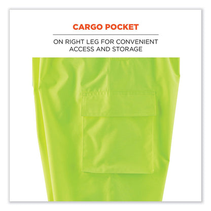 GloWear 8915BK Class E Hi-Vis Rain Pants Black Bottom, Small, Lime