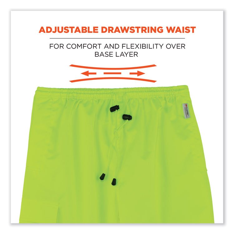 GloWear 8915BK Class E Hi-Vis Rain Pants Black Bottom, X-Large, Lime