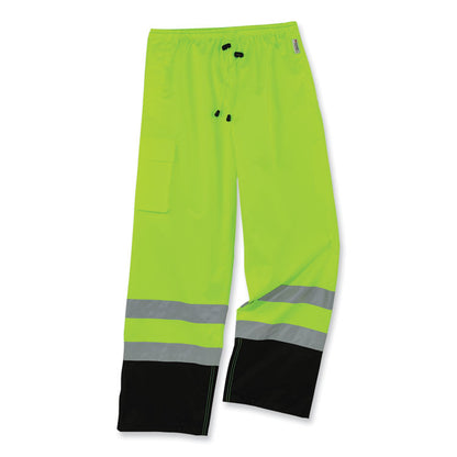 GloWear 8915BK Class E Hi-Vis Rain Pants Black Bottom, 2X-Large, Lime
