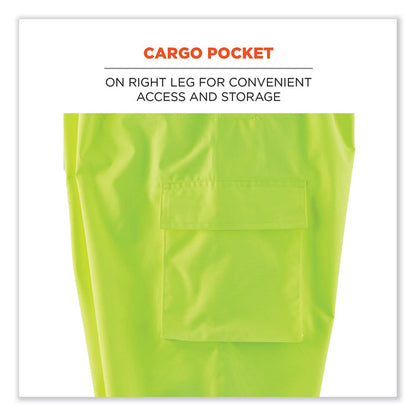 GloWear 8915BK Class E Hi-Vis Rain Pants Black Bottom, 3X-Large, Lime
