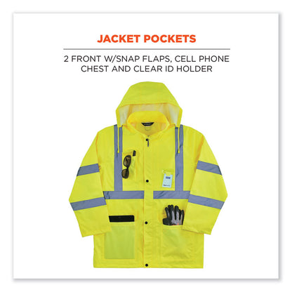GloWear 8376K Lightweight HV Rain Suit, X-Large, Lime