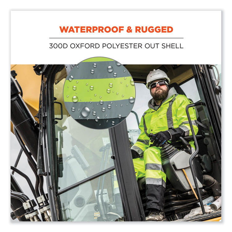 GloWear 8918BK Class E Hi-Vis Rain Bibs Black Bottom, Small, Lime