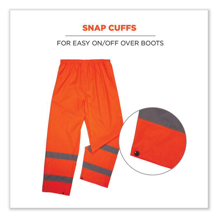 GloWear 8916 Class E Lightweight Hi-Vis Rain Pants, Large, Orange