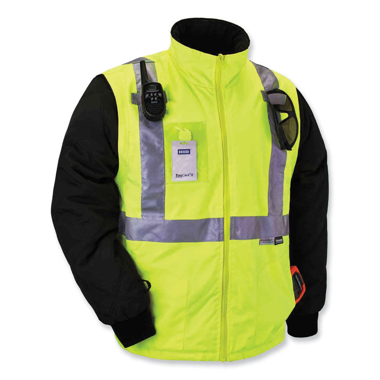 GloWear 8287 Class 2 Hi-Vis Jacket with Removable Sleeves, Small, Lime