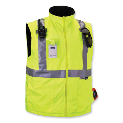 GloWear 8287 Class 2 Hi-Vis Jacket with Removable Sleeves, Small, Lime