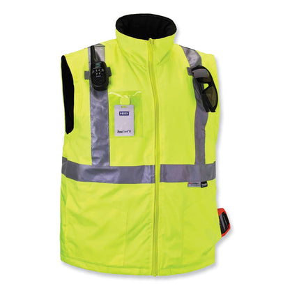 GloWear 8287 Class 2 Hi-Vis Jacket with Removable Sleeves, Large, Lime