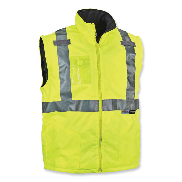 GloWear 8287 Class 2 Hi-Vis Jacket with Removable Sleeves, 5X-Large, Lime