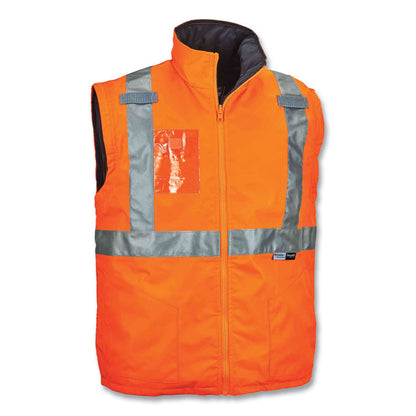 GloWear 8287 Class 2 Hi-Vis Jacket with Removable Sleeves, Small, Orange