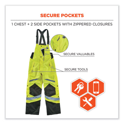 GloWear 8928 Class E Hi-Vis Insulated Bibs, X-Large, Lime
