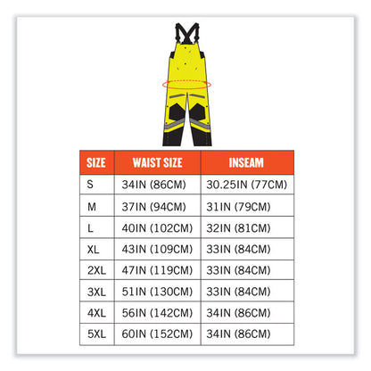 GloWear 8928 Class E Hi-Vis Insulated Bibs, 2X-Large, Lime