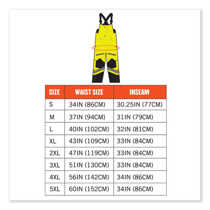 GloWear 8928 Class E Hi-Vis Insulated Bibs, 3X-Large, Lime