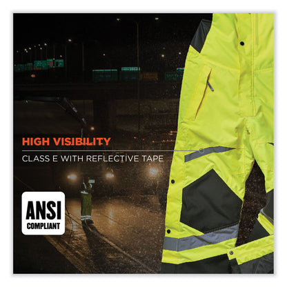 GloWear 8928 Class E Hi-Vis Insulated Bibs, 4X-Large, Lime