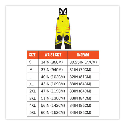 GloWear 8928 Class E Hi-Vis Insulated Bibs, 5X-Large, Lime