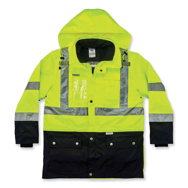 GloWear 8388 Class 3/2 Hi-Vis Thermal Jacket Kit, Small, Lime