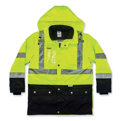 GloWear 8388 Class 3/2 Hi-Vis Thermal Jacket Kit, Small, Lime