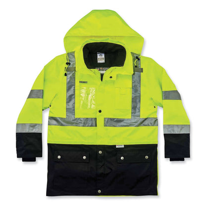 GloWear 8388 Class 3/2 Hi-Vis Thermal Jacket Kit, Large, Lime