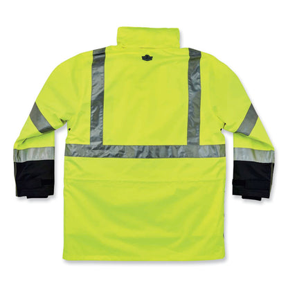 GloWear 8388 Class 3/2 Hi-Vis Thermal Jacket Kit, Large, Lime