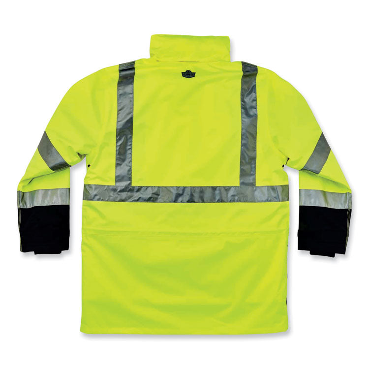 GloWear 8388 Class 3/2 Hi-Vis Thermal Jacket Kit, X-Large, Lime