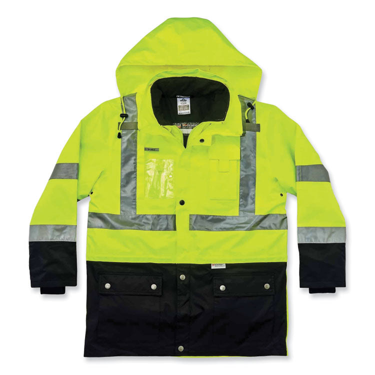 GloWear 8388 Class 3/2 Hi-Vis Thermal Jacket Kit, 2X-Large, Lime
