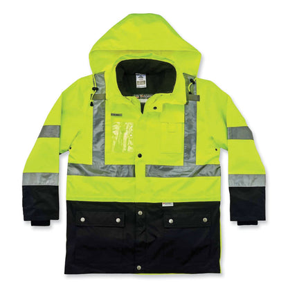 GloWear 8388 Class 3/2 Hi-Vis Thermal Jacket Kit, 2X-Large, Lime