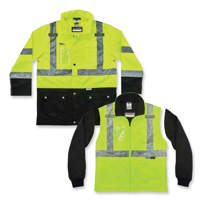 GloWear 8388 Class 3/2 Hi-Vis Thermal Jacket Kit, 3X-Large, Lime