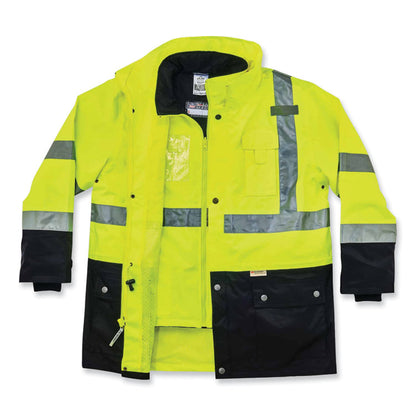 GloWear 8388 Class 3/2 Hi-Vis Thermal Jacket Kit, 3X-Large, Lime