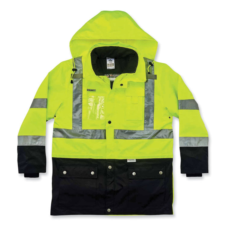 GloWear 8388 Class 3/2 Hi-Vis Thermal Jacket Kit, 3X-Large, Lime