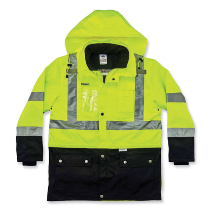 GloWear 8388 Class 3/2 Hi-Vis Thermal Jacket Kit, 3X-Large, Lime