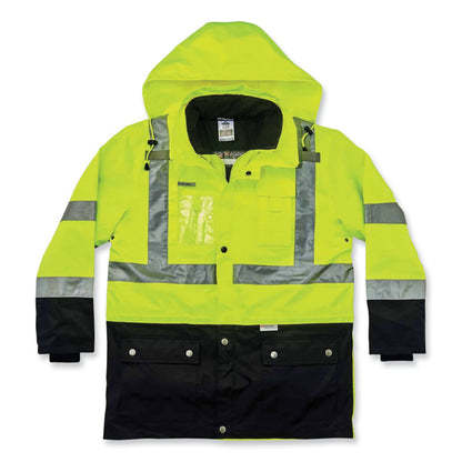 GloWear 8388 Class 3/2 Hi-Vis Thermal Jacket Kit, 4X-Large, Lime