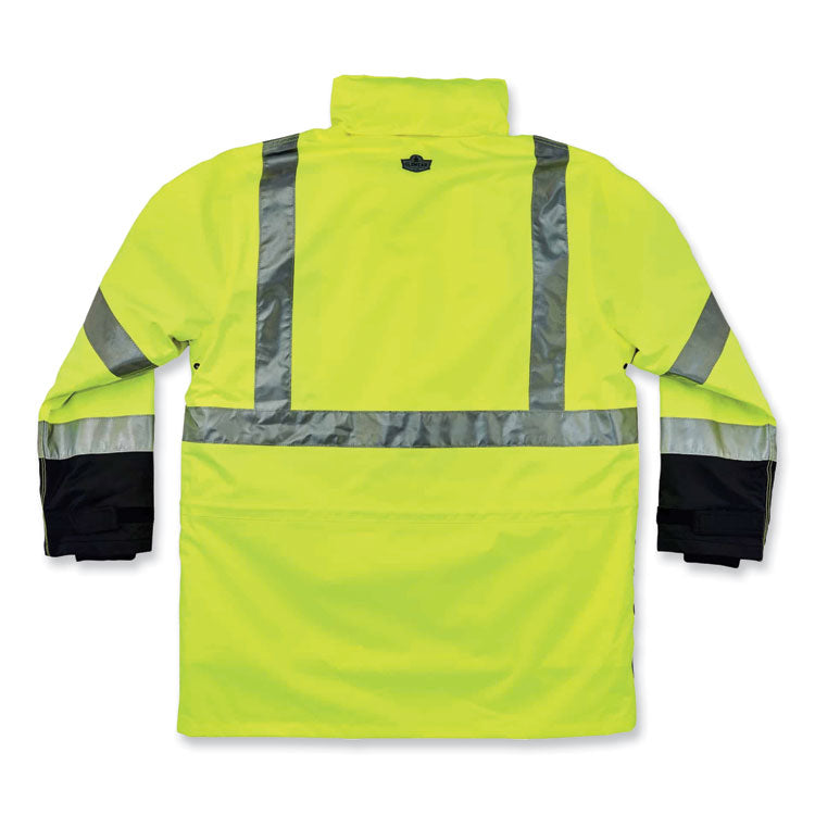 GloWear 8388 Class 3/2 Hi-Vis Thermal Jacket Kit, 5X-Large, Lime