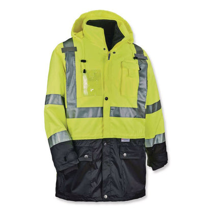 GloWear 8388 Class 3/2 Hi-Vis Thermal Jacket Kit, 5X-Large, Lime