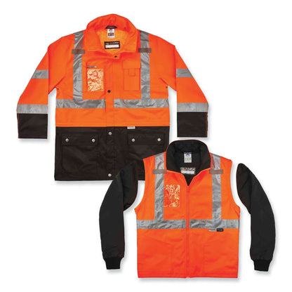 GloWear 8388 Class 3/2 Hi-Vis Thermal Jacket Kit, X-Large, Orange